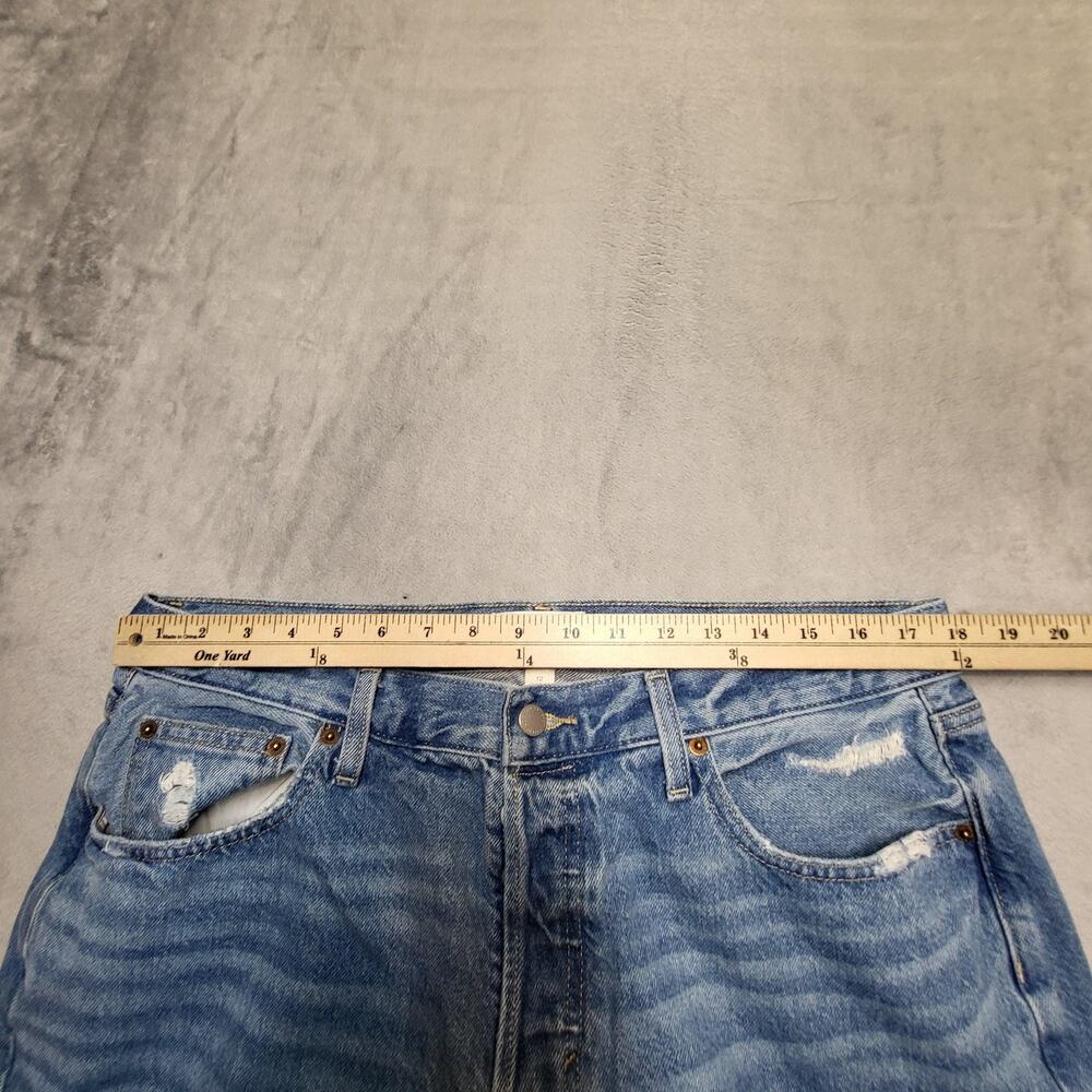 Universal Thread Jeans Womens 12 Blue Mid Rise 90s Baggy Wide-Leg Distressed - Picture 9 of 11